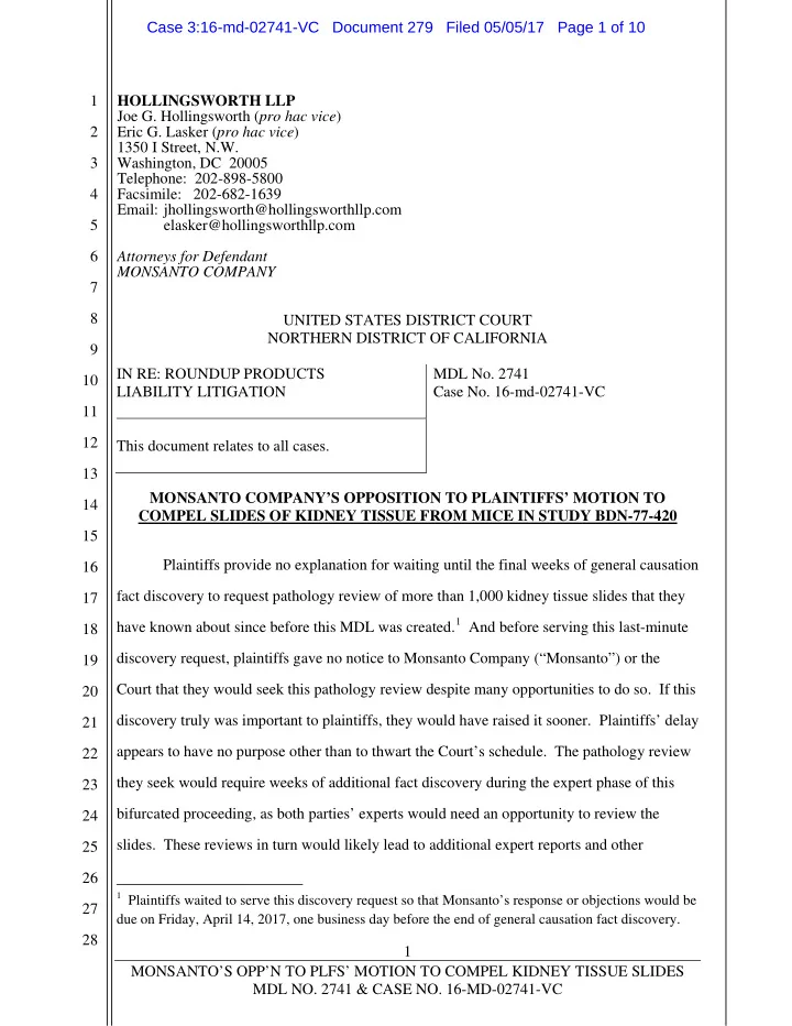 case 3 16 md 02741 vc document 279 filed 05 05 17 page 1