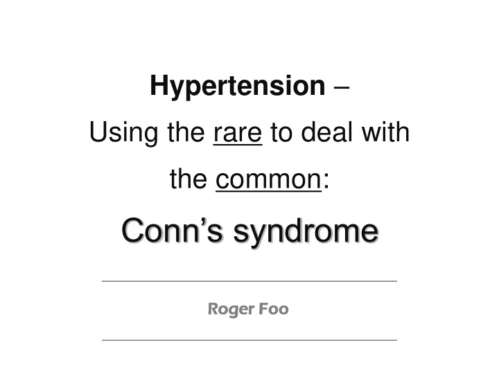 conn s syndrome