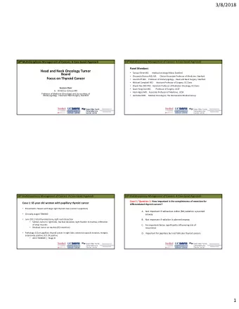 3/8/2018 18 th Multidisciplinary Management of Cancers: A Casebased Approach 18 th