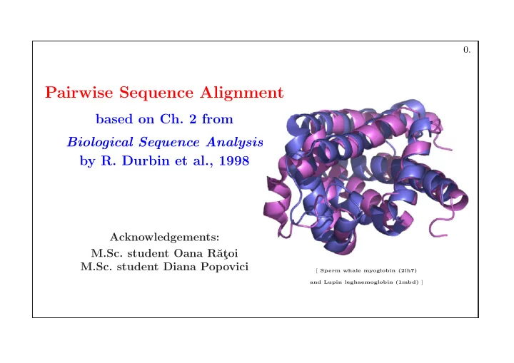 pairwise sequence alignment