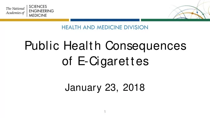 public health consequences of e cigarettes