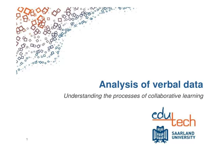 analysis of verbal data