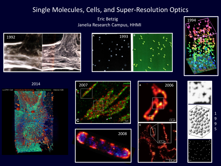 single molecules cells and super resolution optics