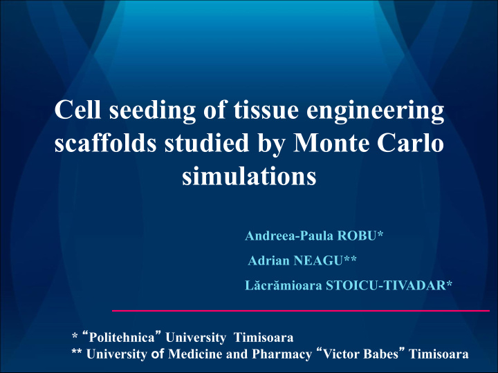 cell seeding of tissue engineering scaffolds studied by