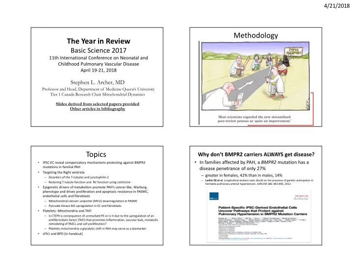 methodology the year in review