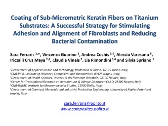 Substrates: A Successful Strategy for Stimulating  Adhesion and Alignment of Fibroblasts and