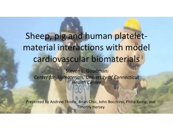 Sheep, pig and human platelet-  material interactions with model  cardiovascular biomaterials