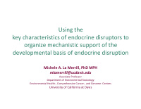 using the key characteristics of endocrine disruptors to