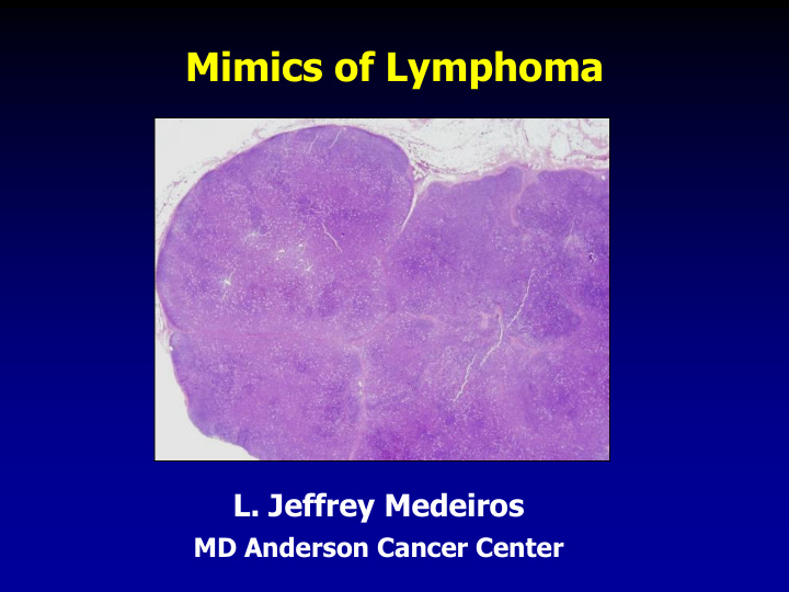 mimics of lymphoma