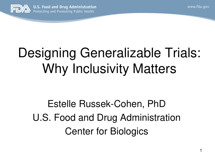 designing generalizable trials