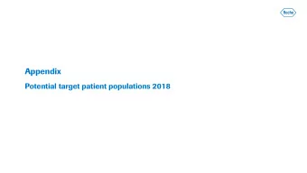 Appendix  Potential target patient populations 2018  Oncology  Hemophilia A  Ophthalmology