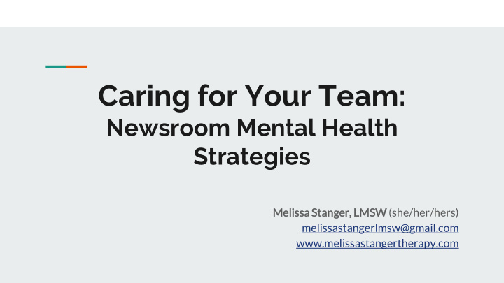 caring for your team