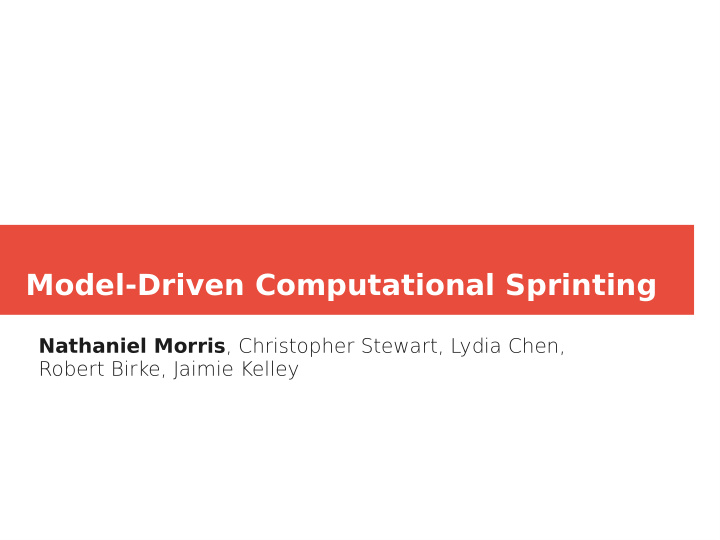 model driven computational sprinting
