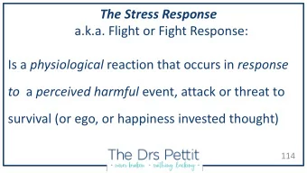 a.k.a. Flight or Fight Response: Is a physiological reaction that occurs in response to a perceived