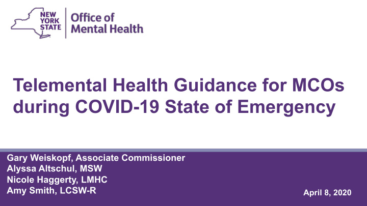 telemental health guidance for mcos during covid 19 state