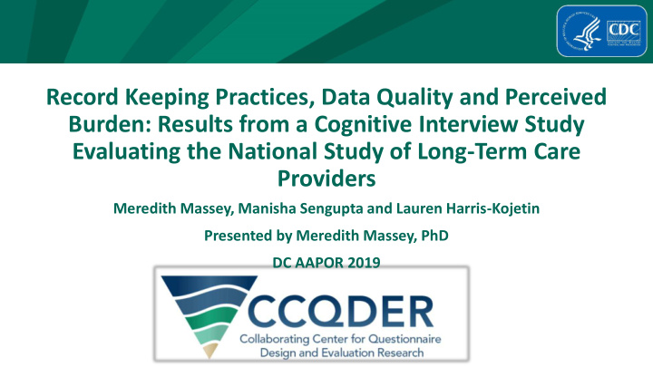 record keeping practices data quality and perceived