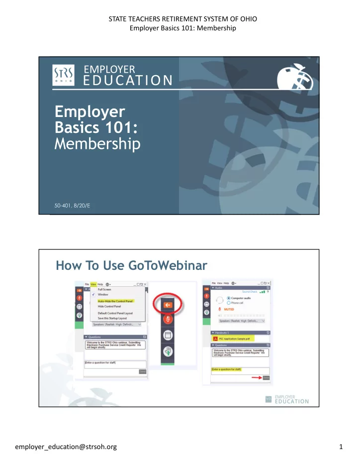 employer basics 101 membership