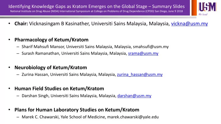 chair vicknasingam b kasinather universiti sains malaysia