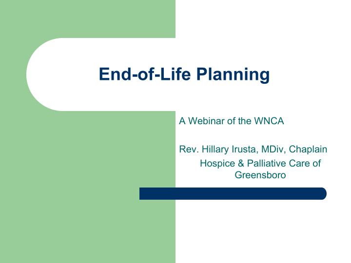 end of life planning