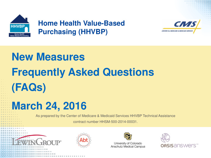 new measures frequently asked questions faqs march 24 2016