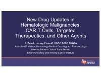 new drug updates in hematologic malignancies car t cells