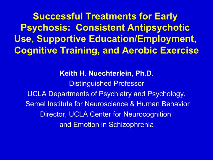 cognitive training and aerobic exercise keith h
