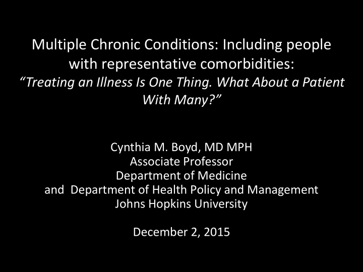 multiple chronic conditions including people