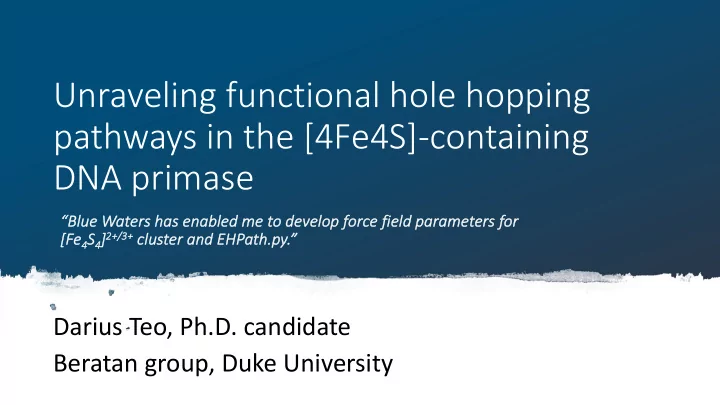 unraveling functional hole hopping pathways in the 4fe4s