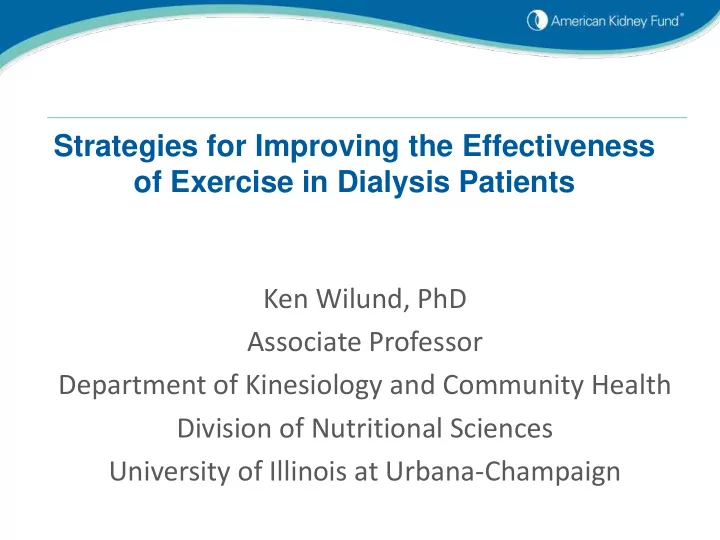department of kinesiology and community health