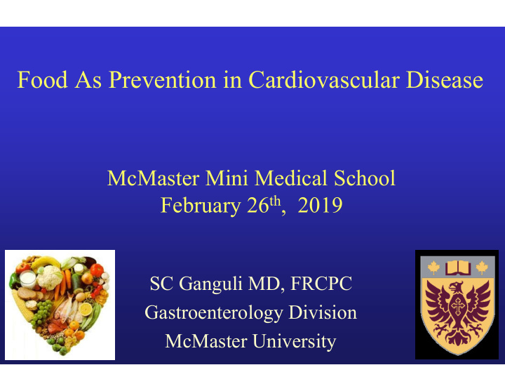 food as prevention in cardiovascular disease