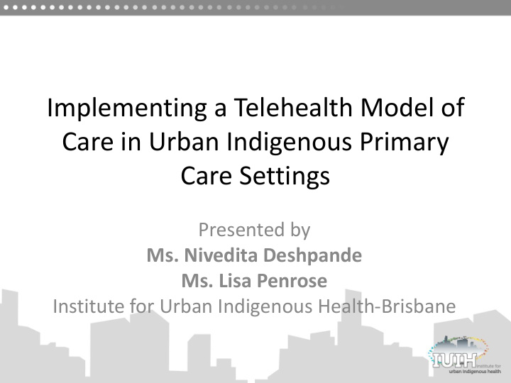 implementing a telehealth model of