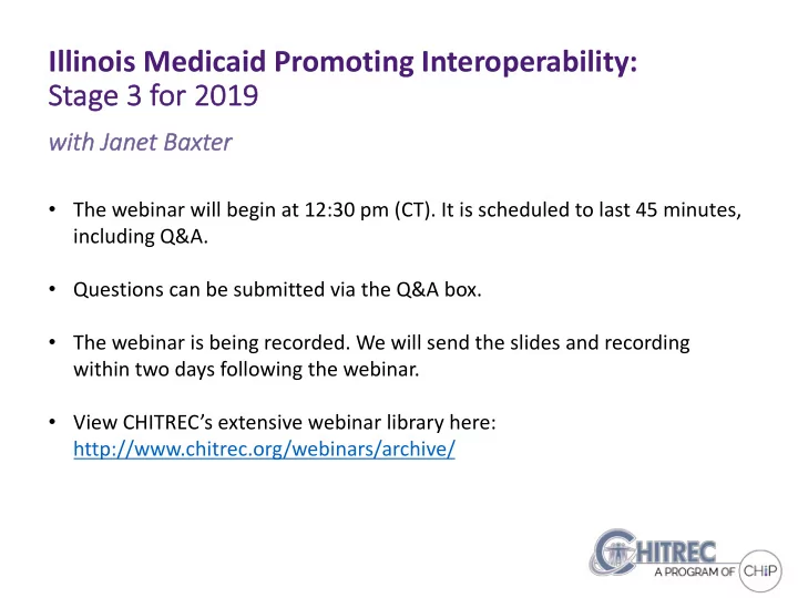illinois medicaid promoting interoperability