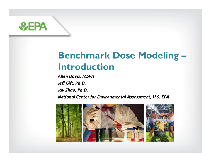 benchmark dose modeling introduction