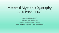maternal myotonic dystrophy and pregnancy