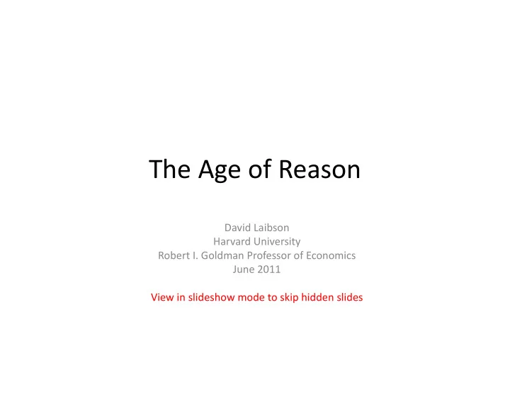 the age of reason