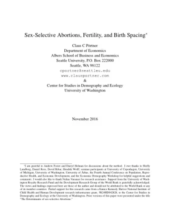0  1  Introduction  The males-to-females ratio at birth increased dramatically over the last three