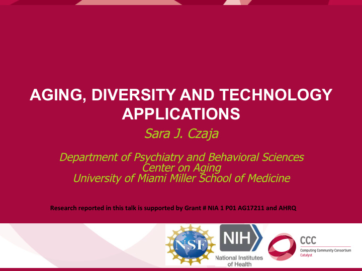 aging diversity and technology applications