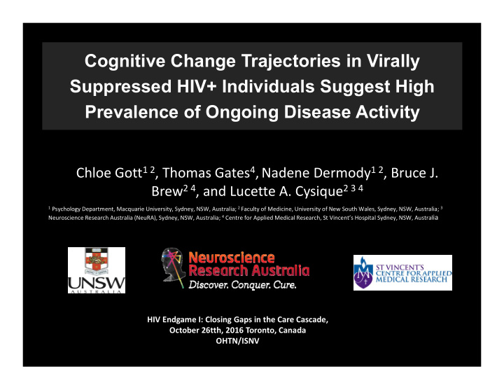 cognitive change trajectories in virally suppressed hiv