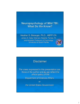 Disclaimer  Disclaimer  The views expressed in this presentation are  The views expressed in this