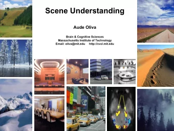 Scene Understanding  Aude Oliva  Brain &amp; Cognitive Sciences  Massachusetts Institute of