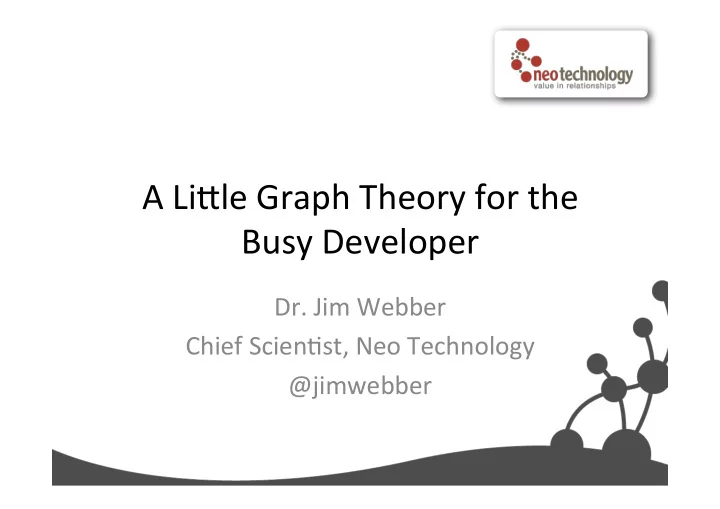 a li le graph theory for the