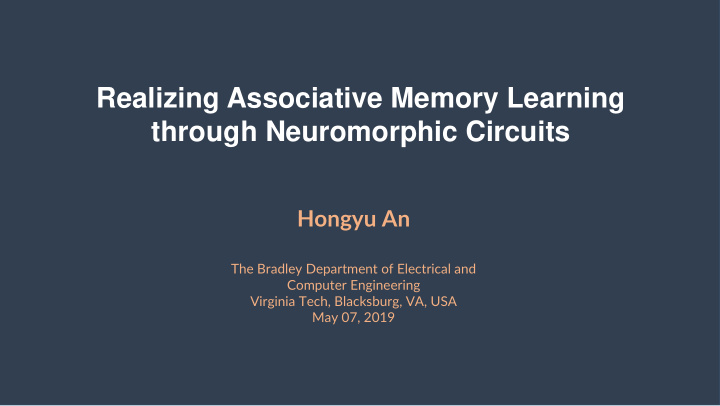 through neuromorphic circuits