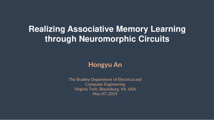 through neuromorphic circuits