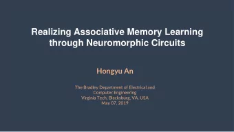 through Neuromorphic Circuits  Hongyu An  The Bradley Department of Electrical and  Computer