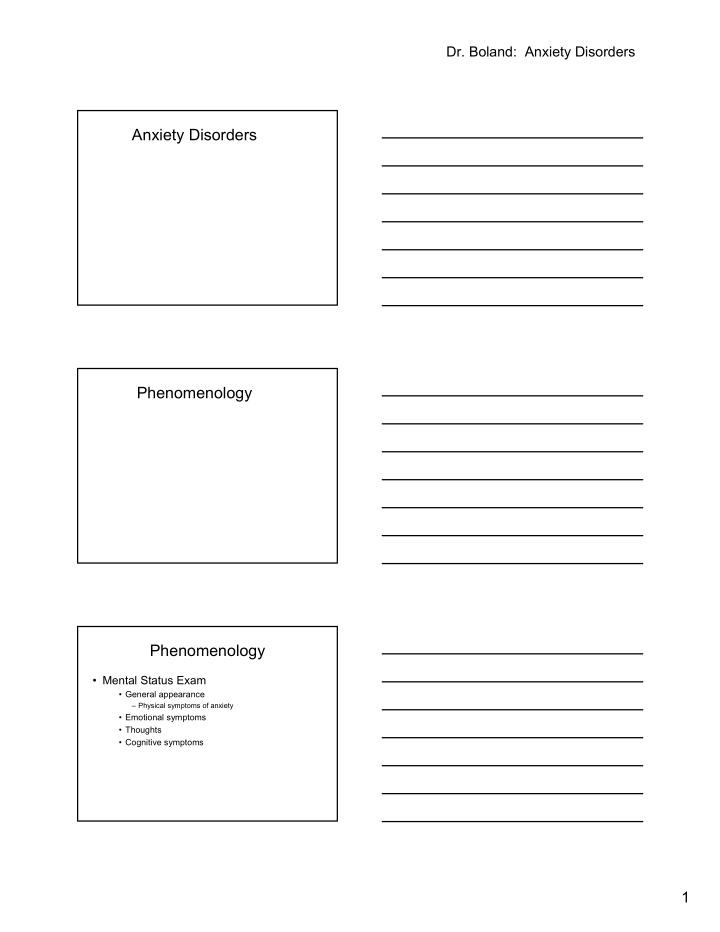 anxiety disorders phenomenology phenomenology
