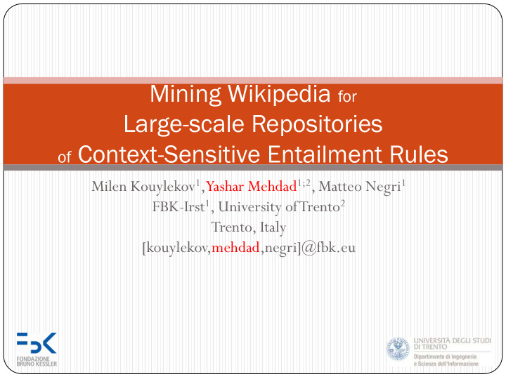 large scale repositories of context sensitive entailment