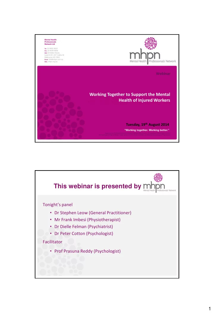 this webinar is presented by