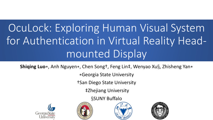 for authentication in virtual reality head