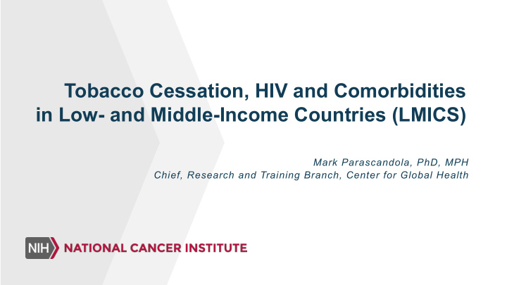 tobacco cessation hiv and comorbidities in low and middle