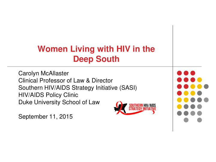 women living with hiv in the deep south
